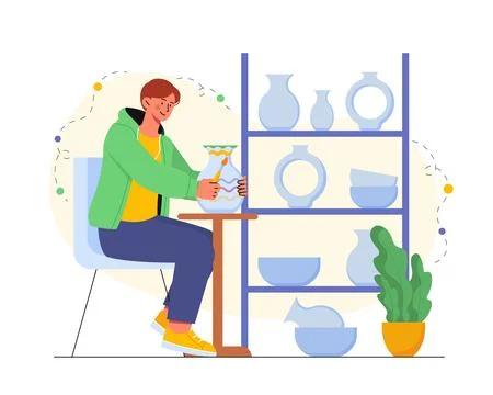 Man paint jug vector Stock-Illustration