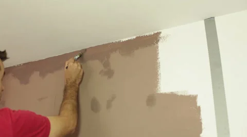 Man painting interior 库存影片 45160088