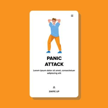 Man Panic Attack In Public Place Outdoor Vector 库存插图