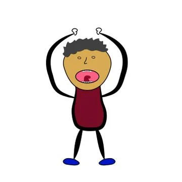 Man in panic Stock Illustration