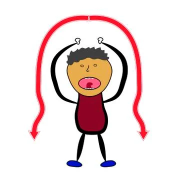 Man in panic loss Illustrazione stock