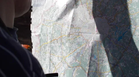 Man With Paper Map Stock Footage 62416239