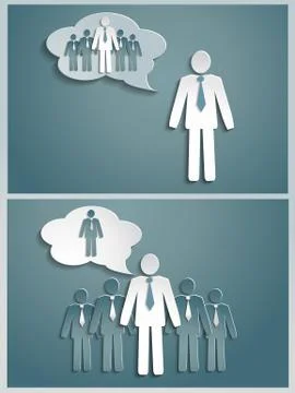 Man, paper sticker Stock Illustration