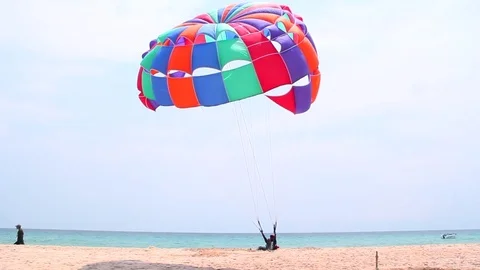 Man With Parafly Stock Footage 76031322