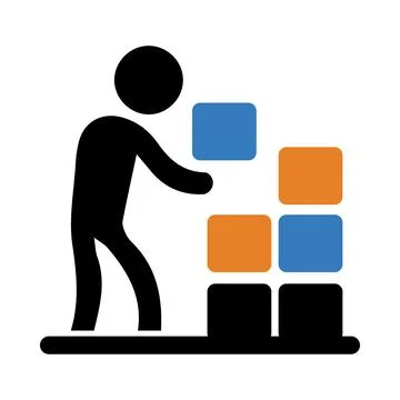 Man, parcel, package, delivery, box, parcel delivery icon 스톡 일러스트