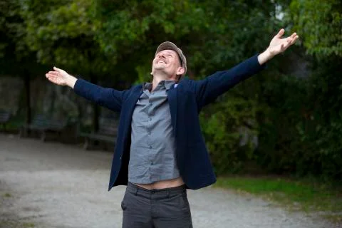 Man in park Stock Photos