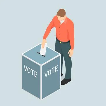 A man is participating in the vote. Stock Illustration