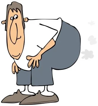 Man passing gas Stock Illustration