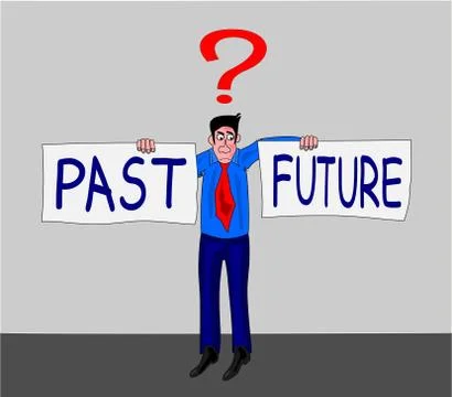 Man with past-future concept Stock Illustration