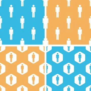 Man pattern set, colored Stock Illustration