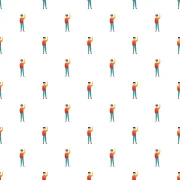 Man pattern showing raised hand seamless background Stock Illustration
