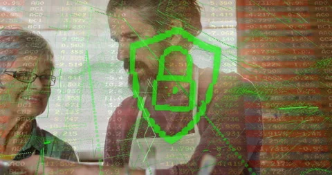 Man pausing cooking and grabbing tablet, mother joining and monitoring security Stockbeeldmateriaal 311962543