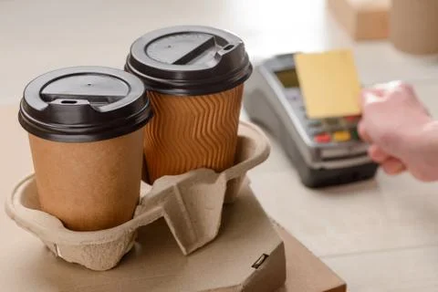 Man paying for coffee Stock Photos