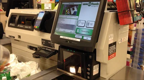 Man paying drinks at the checkout counter Stock Footage 38847949