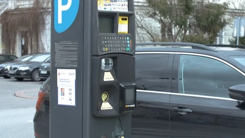 Man pays for parking ticket. Stock Footage 127166237