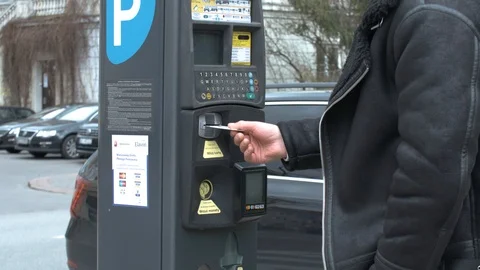 Man pays for parking ticket. Stock Footage 127166245