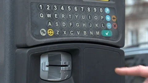 Man pays for parking ticket. Stock Footage 127166261