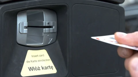 Man pays for parking ticket. Stock Footage 127166282
