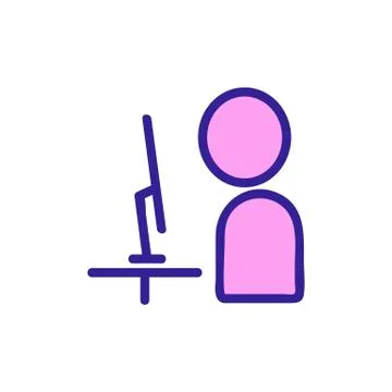 Man pc icon vector. Isolated contour symbol illustration Stock Illustration