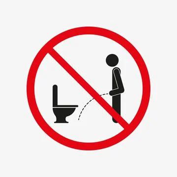 Man peeing on the floor ban. Not allowed Stock Illustration