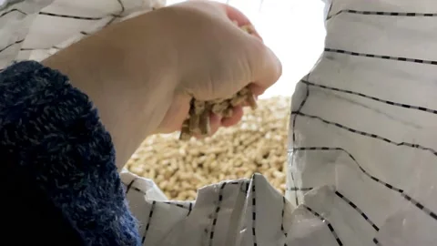 Man on a pellet silo Stock Footage 146835620