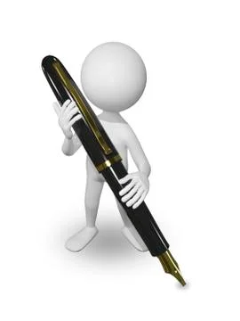 Man with pen Stock Illustration