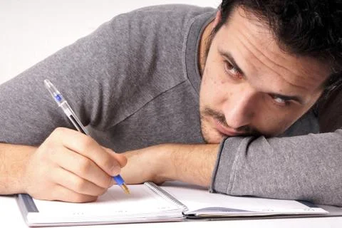 Man with pen Stock Photos
