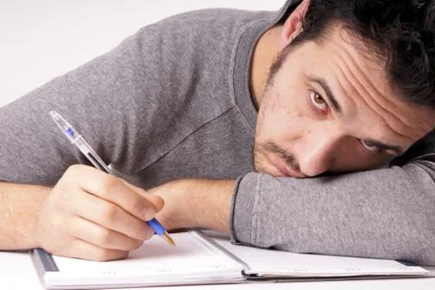 Man with pen Stock Photos