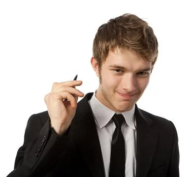 Man with a pen Stock Photos