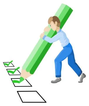 Man with pencil Stock Illustration