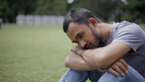 Man Pensive Stock Footage 107658250