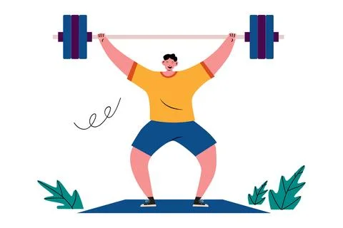 Man Performing a Heavy Deadlift Exercise Illustration Stock Illustration