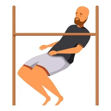 Man performing limbo dance under wooden bar Stock Illustration