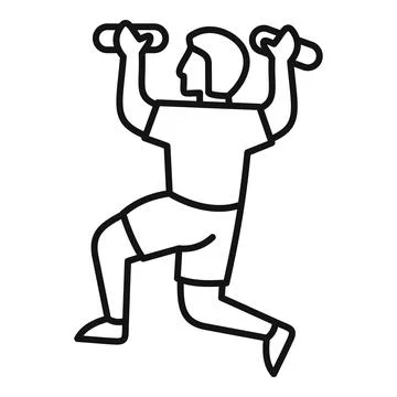 Man performing a lunge exercise with dumbbells Stock Illustration