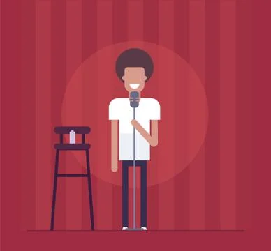 Man performing - modern flat design style isolated illustration Stock Illustration