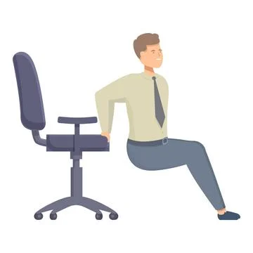 Man performing office chair exercise Stock Illustration