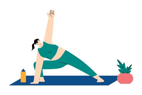Man Performing a Pre-Workout Warm-Up Illustration Stock Illustration