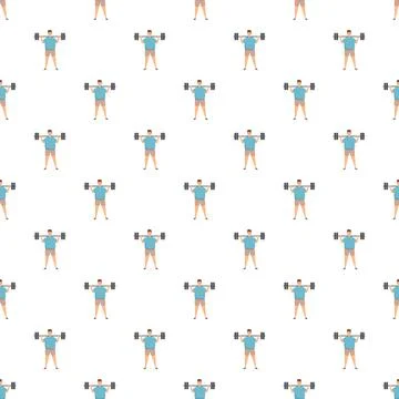 Man performing weightlifting exercise with barbell pattern Stock Illustration