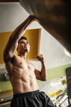 Man performs exercise - Boxing Stock Photos