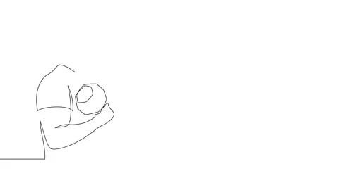 The man performs an exercise with a dumbbell. Athlete trains. Stock Footage 247016217