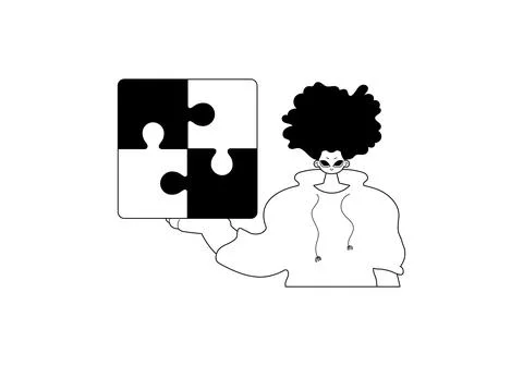 Man with a perplex in her handwrite . full dark and space cable artwork. Tr.. Stock Illustration