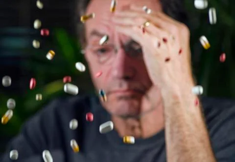 Man with pharmaceuticals Stock Photos