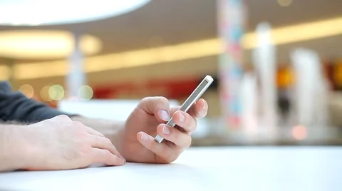 Man with Phone on a Beautiful Background. Stock Footage 47977289