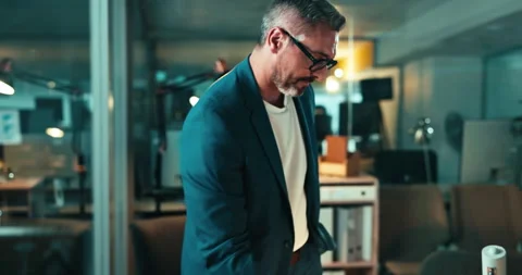 Man, phone call and reflection in office for business, financial advice and Stock Footage 301390949