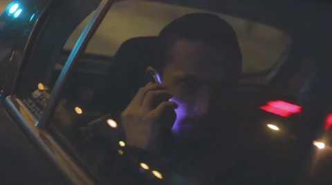 The man on the phone in the car Stock Footage 58593571