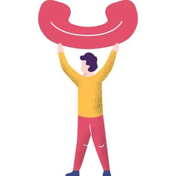 Man with phone handset vector icon isolated Stock Illustration