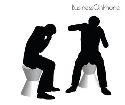 Man in On the Phone Stock Illustration