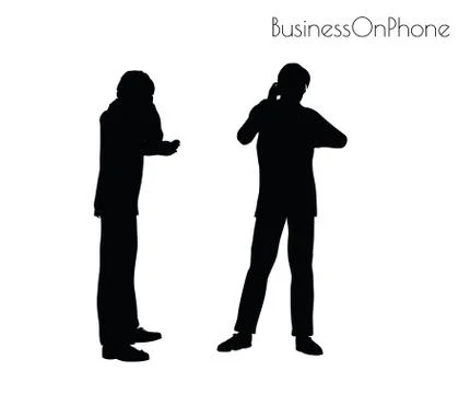 Man in On the Phone Stock Illustration