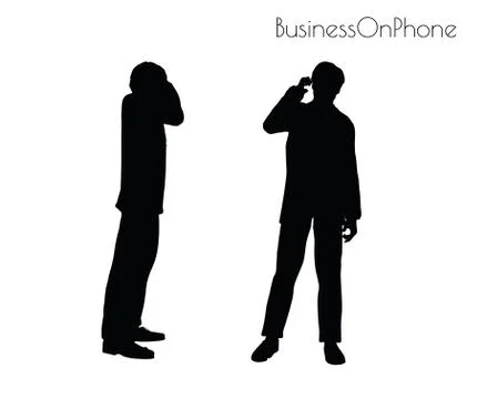 Man in On the Phone Stock Illustration