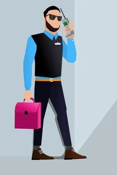 Man with phone Stock Illustration